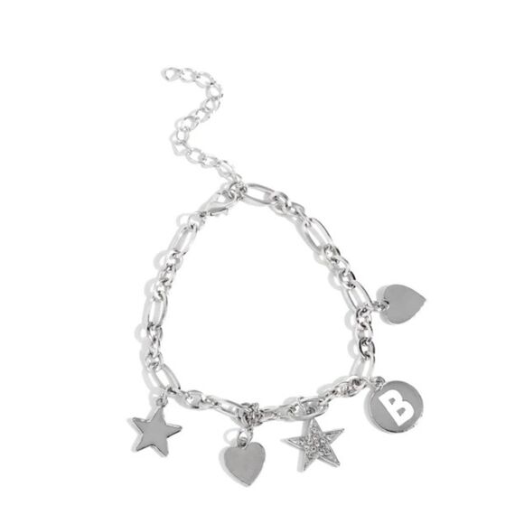 Silver Charm Bracelet "B" - Picture 1 of 2
